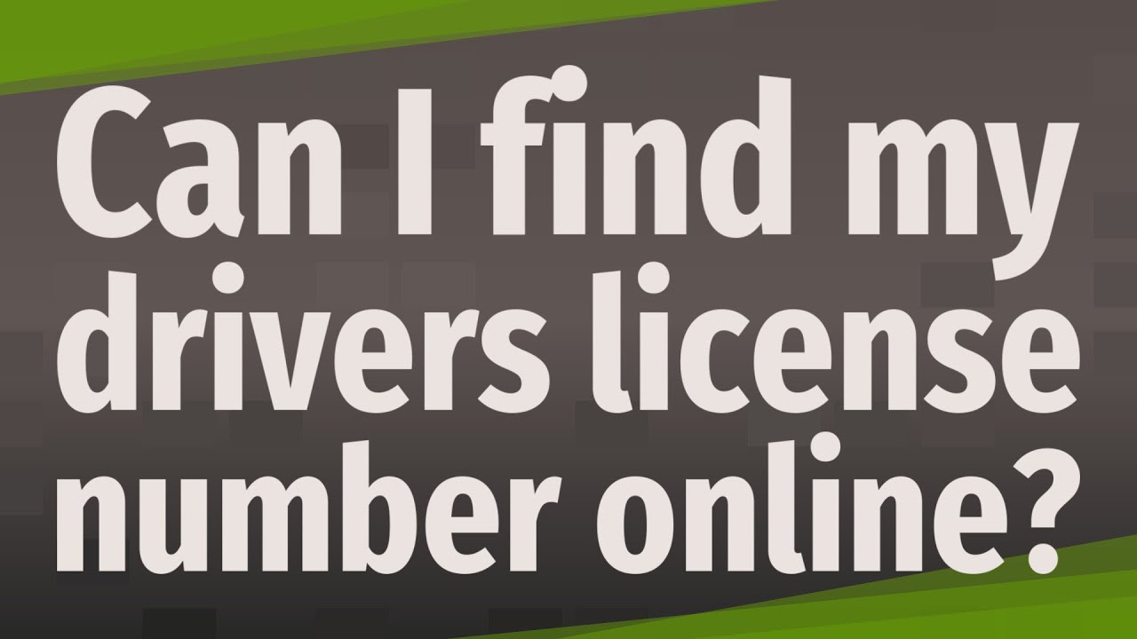 find drivers license number online